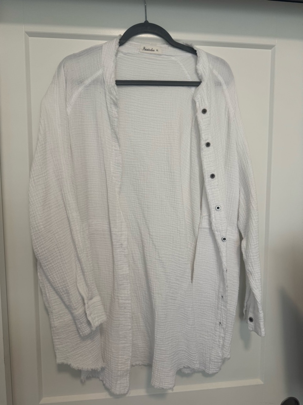 Paintcolors Lightweight White Button-Down Gauze Shirt